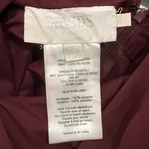 David's Bridal‎ Women's Burgundy Chiffon Gown Off Shoulder Formal Dress Size 2 thumbnail 3