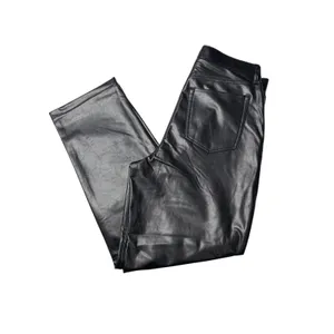 Abercrombie Curve Love 90s Straight Vegan Leather Pants High Rise Black 32 14R thumbnail 6