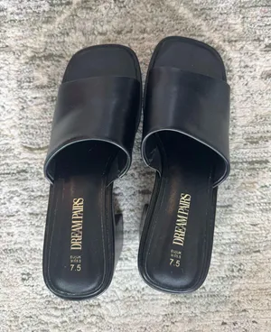 black platformed mule style slides Size 7.5 thumbnail 1
