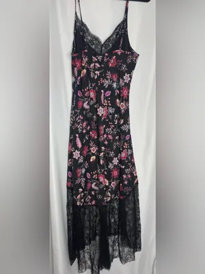 Y2K Lace Floral Maxi Dress Dark Romance Small WhimsyGoth Fairy Grunge NWOT thumbnail 7