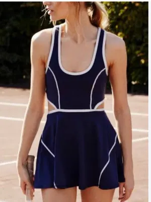Free People Movement Give It A Whirl Workout Dress Navy Medium M thumbnail 1
