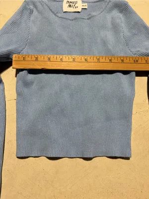 Princess Polly Light Blue Ribbed Long Sleeve Top XS/S thumbnail 6