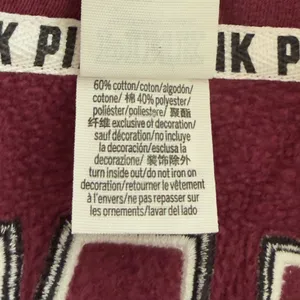 Pink Victoria's Secret Maroon Fleece Quarter Zip Size M thumbnail 7