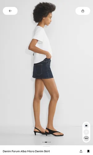 Aritzia Denim Forum Alba Micro Denim Skirt dark wash thumbnail 3