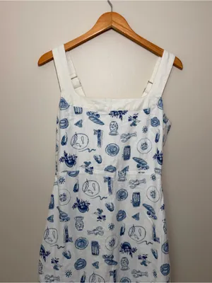 Abercrombie Linen-Blend Wide Strap Mini Dress Coastal Beach thumbnail 2