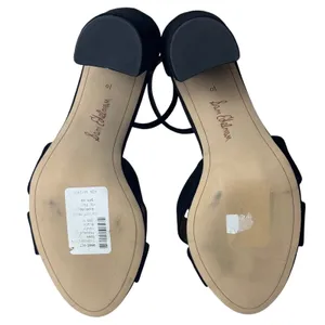Sam Edelman Yancy Black Suede Block/ Chunky Heel Sandals Ankle Strap Women 10 thumbnail 7