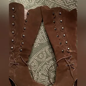 sbicca RARE lace up/ zipper boho suede boots sz 9 thumbnail 9