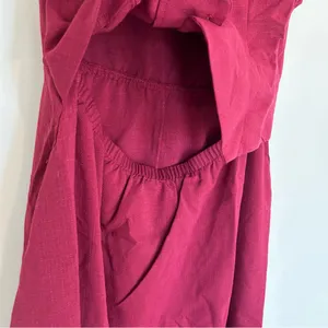 NWT A‎ New Day Wine Red Sleeveless Cutout V Neck Suit Midi Dress Size Medium thumbnail 5