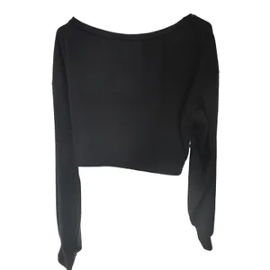 NWOT SHEIN Black Twist Front Crop Top Long Sleeve Y2K Going Out Womens Size Med‎ thumbnail 2