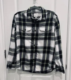American Eagle Men’s Classic Fit Button Down Plaid Flannel Shirt Large thumbnail 1