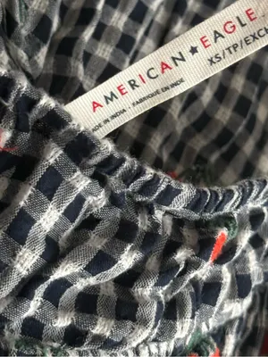 American Eagle Cherry Gingham Halter Peplum Top XS Embroidered Babydoll Y2K thumbnail 9