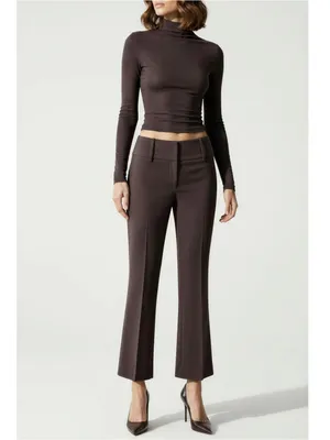 Kookai Lily Long Sleeve Ribbed Knit Mock Turtleneck Top, Ganache, FR36/US4 thumbnail 2