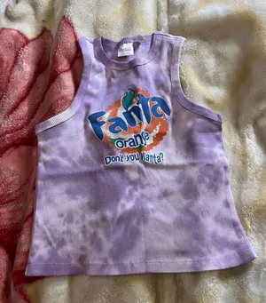 Coca-Cola Fanta Purple Tie Dye Razor Cropped Tank thumbnail 1