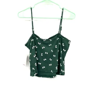 Altar'd State Size XL New with Tags Green Tank Top Spaghetti Strap Bow‎ Print thumbnail 2