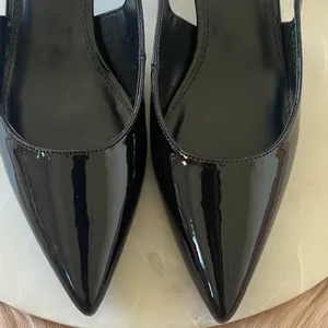NWT Madden Girl Valerie Women's Glossy Black Slingback Heels thumbnail 5