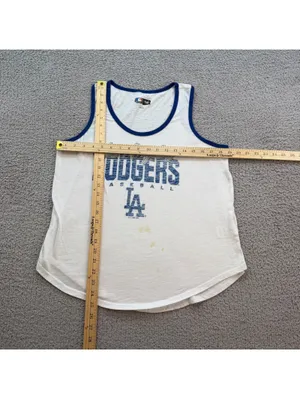 Los Angeles Dodgers MLB Carl Banks White Ringer Tank Top Womens M 2020 Baseball thumbnail 3