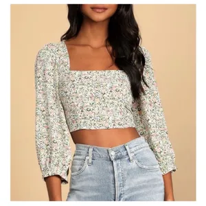 Lulus Even Sweeter Floral Print‎ Crop Top Xsmall thumbnail 3
