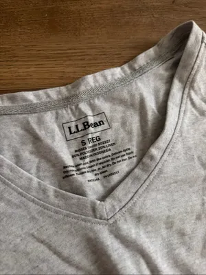 L.L. Bean Light Gray Women's Long-Sleeve V-Neck Top thumbnail 2
