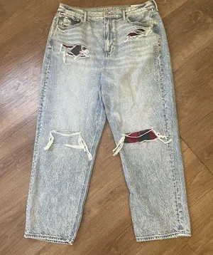 NWT American Eagle Highest Rise 90's Boyfriend Distressed Blue Jeans Plus Sz 18R thumbnail 3