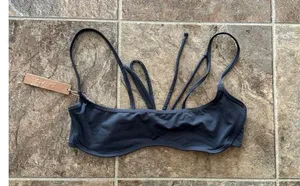 Skims Signature Swim Micro Scoop Bikini Top Gunmetal Size XL thumbnail 4
