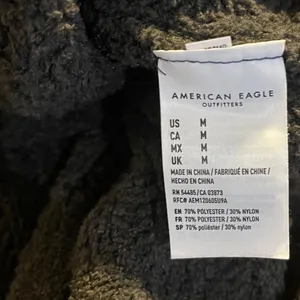 American Eagle Olive Green Open Front Chunky Knit Cardigan Pockets Size Medium thumbnail 4