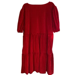 Velvet Burn Out Red Dress Boho Cottage Core Casual SZ 4X V Neck Short Sleeve thumbnail 6