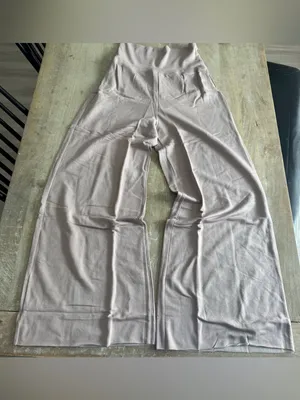 OFFLINE By Aerie OTT Fleece Super Wide Leg Foldover Pant Pebble Size Small New thumbnail 6