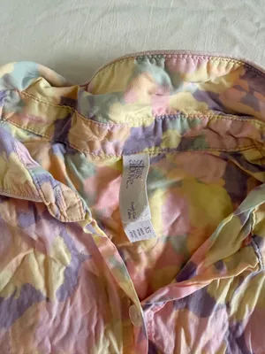 Target multicoloured tie-dye button-up pajama set Size XS #tie-dye #romper thumbnail 3