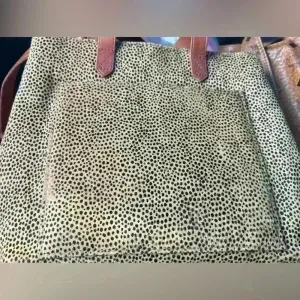 Madewell Zip Crossbody Bag Purse‎ Tote Spotted Calf Hair Animal Print $158 thumbnail 3