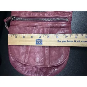 HOBO Burgundy Pebbled Leather Small Purse Crossbody Bag Flap Close Zip thumbnail 11