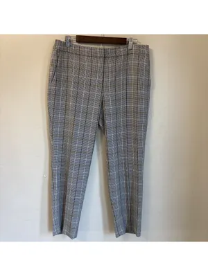 Bar III Plaid Ankle Pants Women’s Size 12 Grey Black Yellow Plaid Work Career thumbnail 4