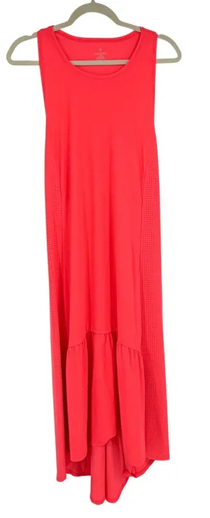 Sweaty Betty Explorer Ace Midi Dress XL Neon‎ Coral High Low Athletic SB5478 thumbnail 1