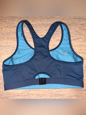 Champion Reversible Sports Bra Women’s Medium Blue Navy Athletic Racerback thumbnail 2