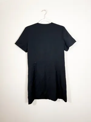 NWT Abercrombie Mara Black Short Sleeve Button Front Mini Dress Medium thumbnail 3