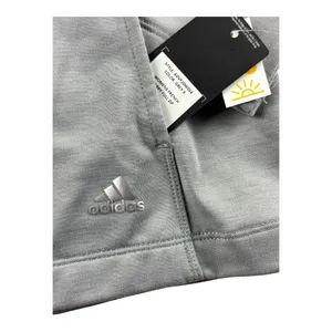 Adidas Golf French Terry Full Zip Jacket Grey 3 Stripes UPF 50 NEW GolfCore thumbnail 6
