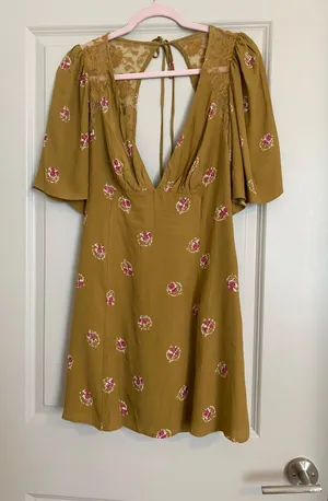 Free People Olive Green Open Back Dress thumbnail 1