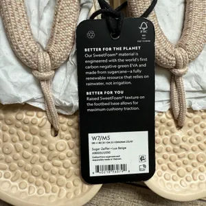 Allbirds Lux Beige Sugar Zeffer Adult Flip Flop Size W7/M5 New thumbnail 2