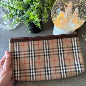 Burberry Checkered Zip Pouch Clutch thumbnail 4