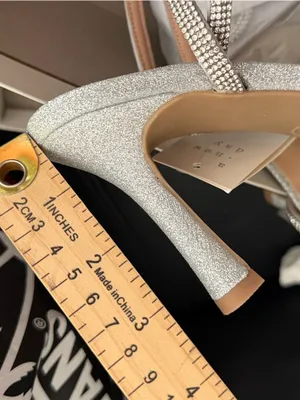 a new day Silver Glitter Pointed Toe Ankle Strap Flats size 7 thumbnail 5