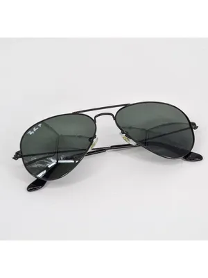 Ray-Ban Aviator Large Metal Total Black Polarized Sunglasses RB3025 002/58 thumbnail 3