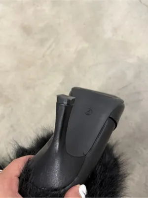Black‎ Faux Fur Tall Boot Covers Black Size 8 thumbnail 4
