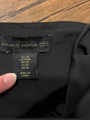 House of Harlow 1960 Black Asymmetrical Lace-Trim Slip Dress thumbnail 6
