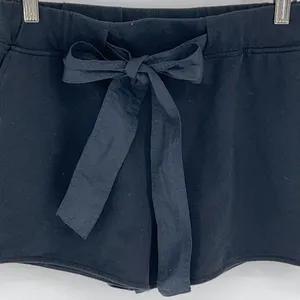 Sundays Womens Scarlet Cotton Blend Bow Tie Waist Paperbag Shorts Black Size Sma thumbnail 2