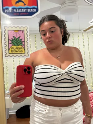 Women’s tube top striped White Size L thumbnail 1