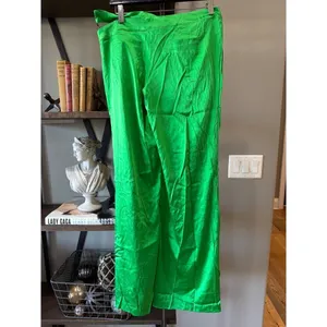 SEROYA Zarri Silk Wide Leg Pant Kelly Green Womens Size Small thumbnail 8