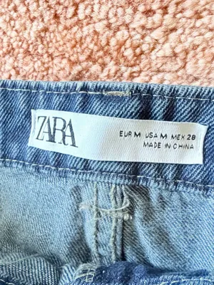 Zara High Rise Wide Leg Barrel Jeans Medium Wash NWT Size M US 28 thumbnail 2