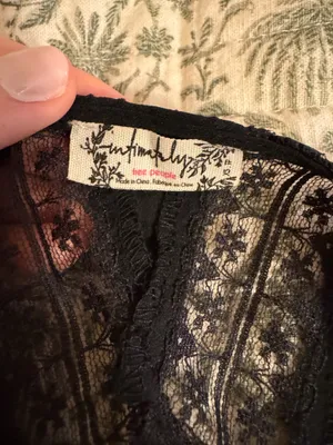 Free People Black Lace-Trim Slip Dress thumbnail 3
