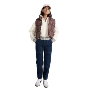 Madewell Cropped Puffer Vest in Plaid Size Medium thumbnail 10