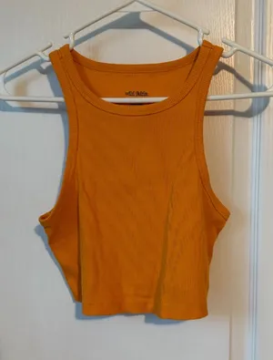 Target Mustard Ribbed Cropped Tank thumbnail 1