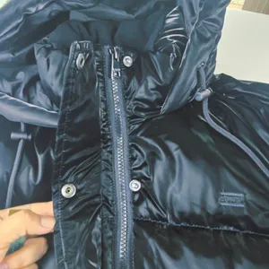 Levis NWT Womens Shiny Black Quilted Bubble Puffer Hooded‎ Jacket XS thumbnail 9